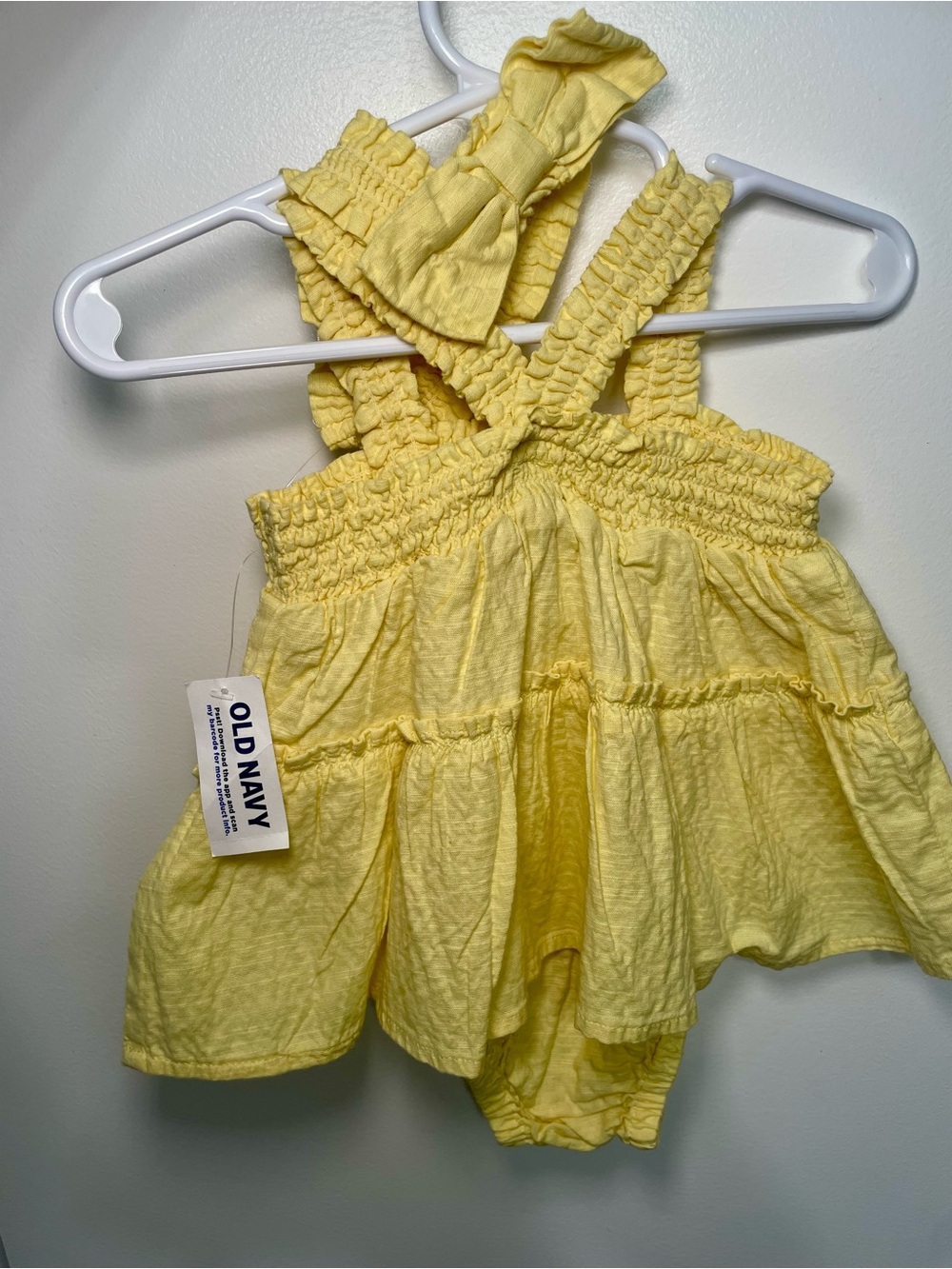 Old Navy Yellow Smocked Baby Sundress with Headband(NWT)
